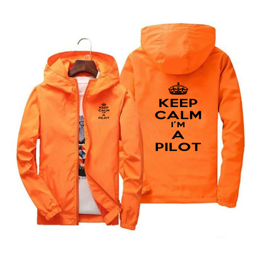 Keep Calm I'm a Pilot Designed Windbreaker Jackets
