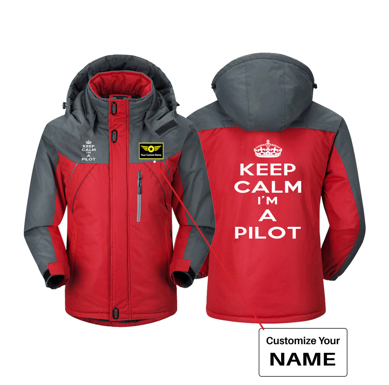 Keep Calm I'm a Pilot Designed Thick Winter Jackets