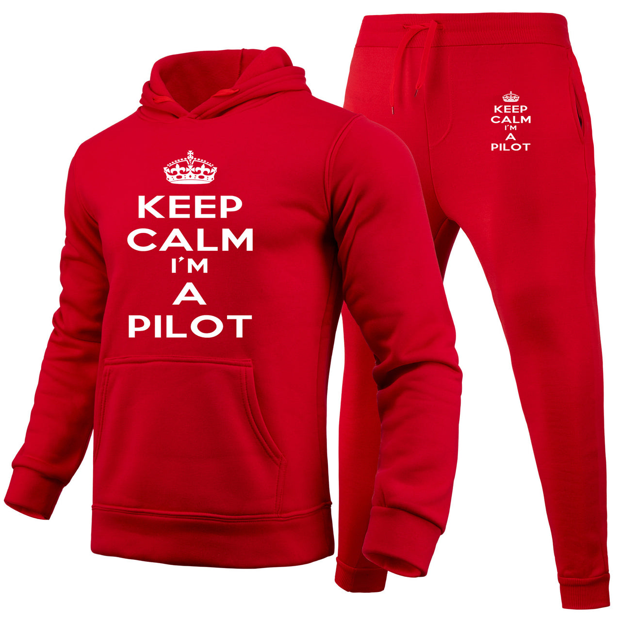Keep Calm I'm a Pilot Designed Hoodies & Sweatpants Set