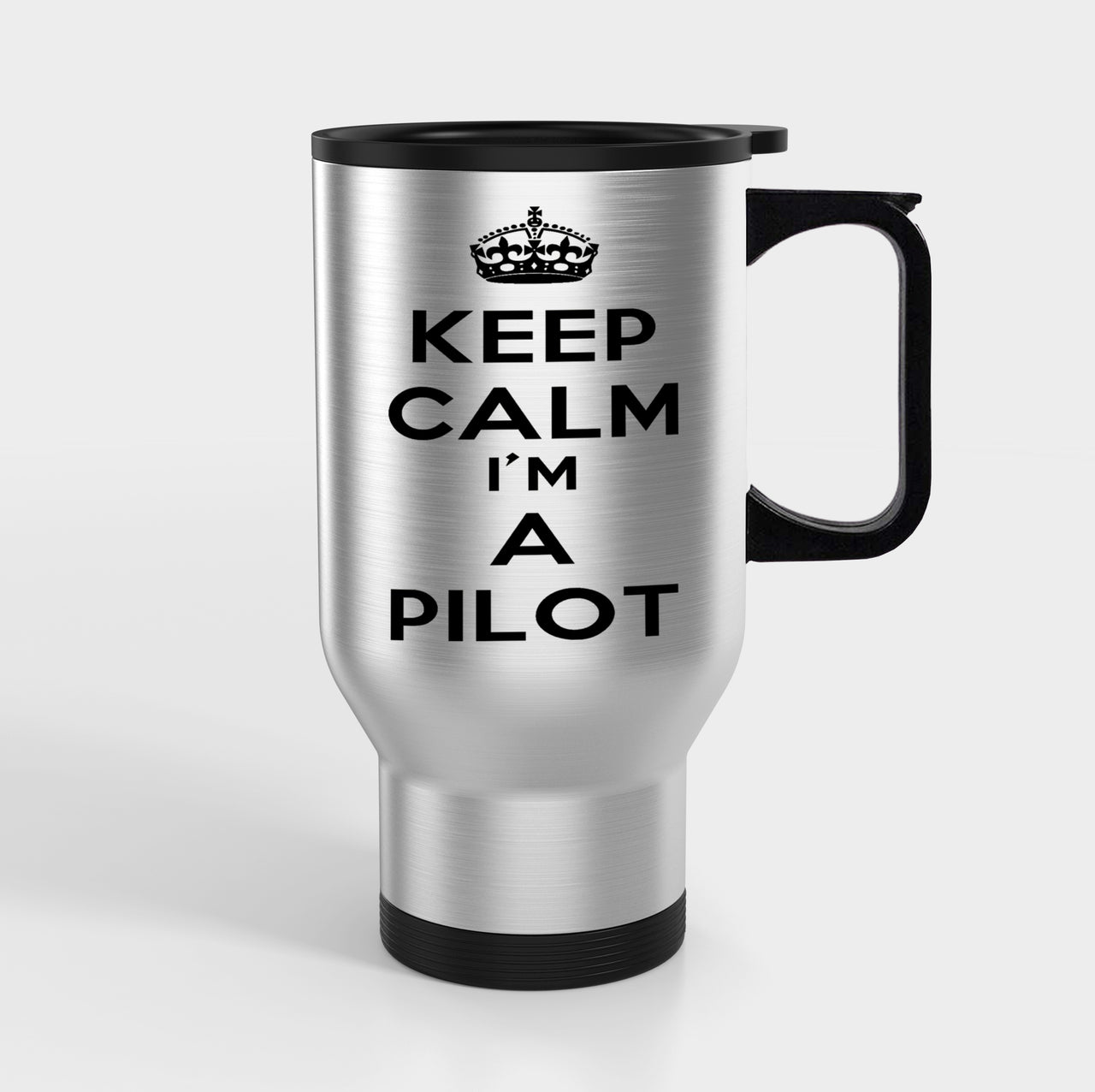 Keep Calm I'm a Pilot Designed Travel Mugs (With Holder)