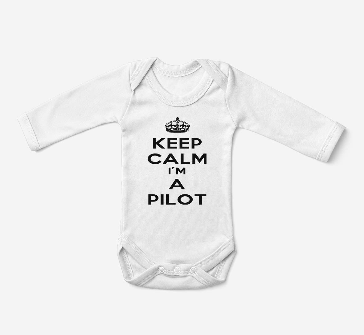 Keep Calm I'm a Pilot Designed Baby Bodysuits