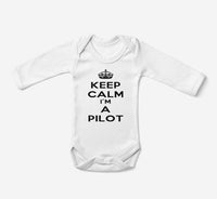 Thumbnail for Keep Calm I'm a Pilot Designed Baby Bodysuits