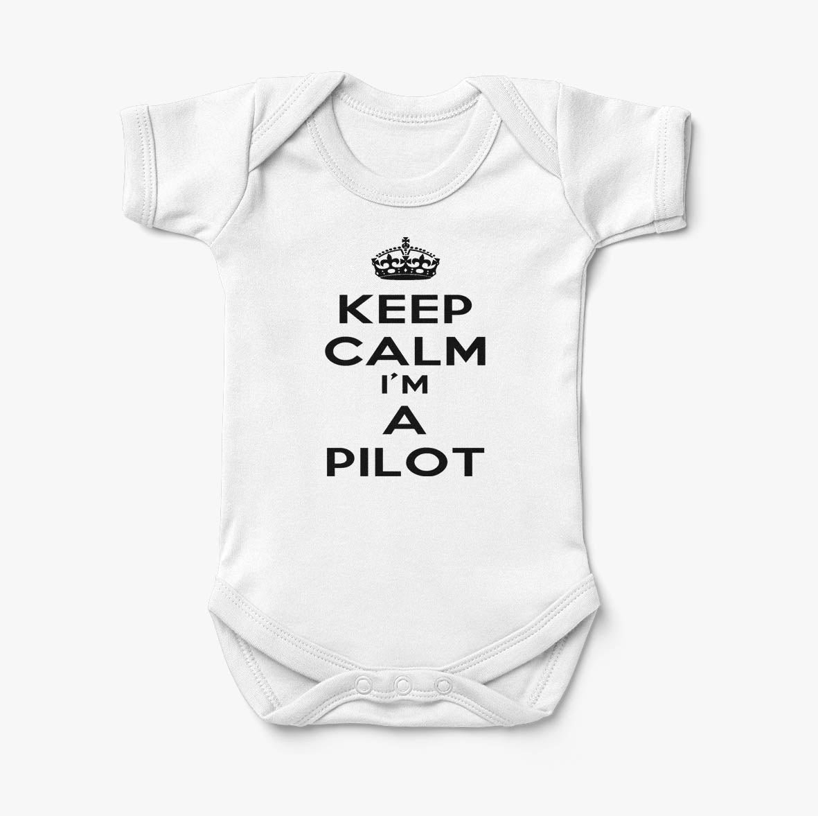 Keep Calm I'm a Pilot Designed Baby Bodysuits