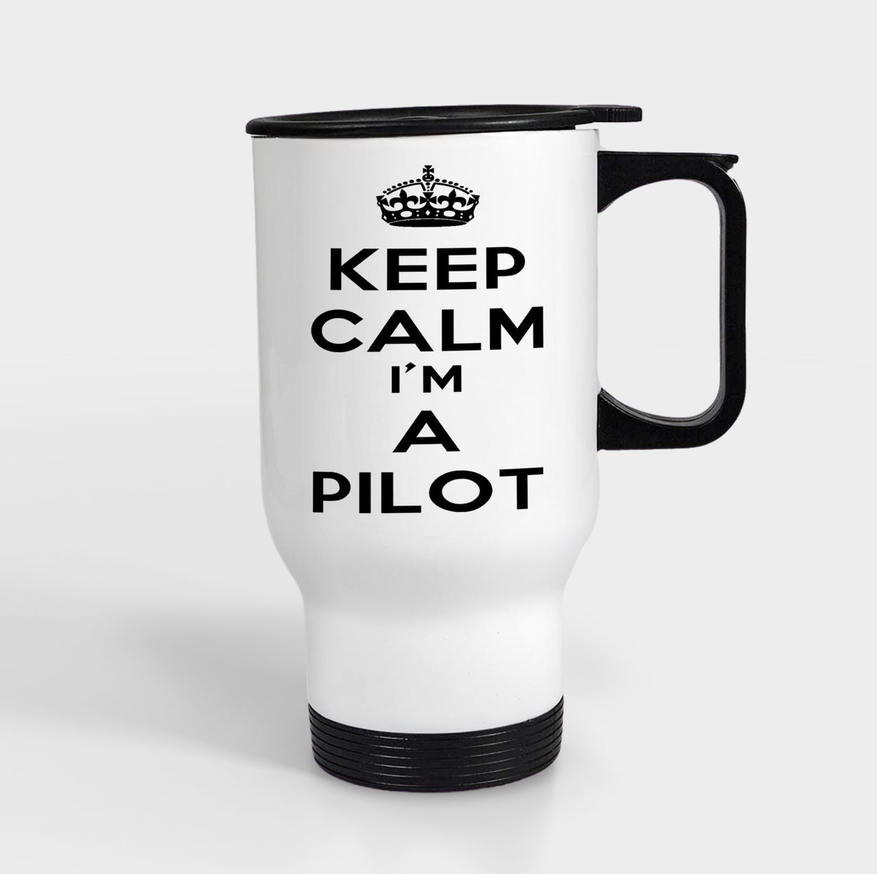 Keep Calm I'm a Pilot Designed Travel Mugs (With Holder)