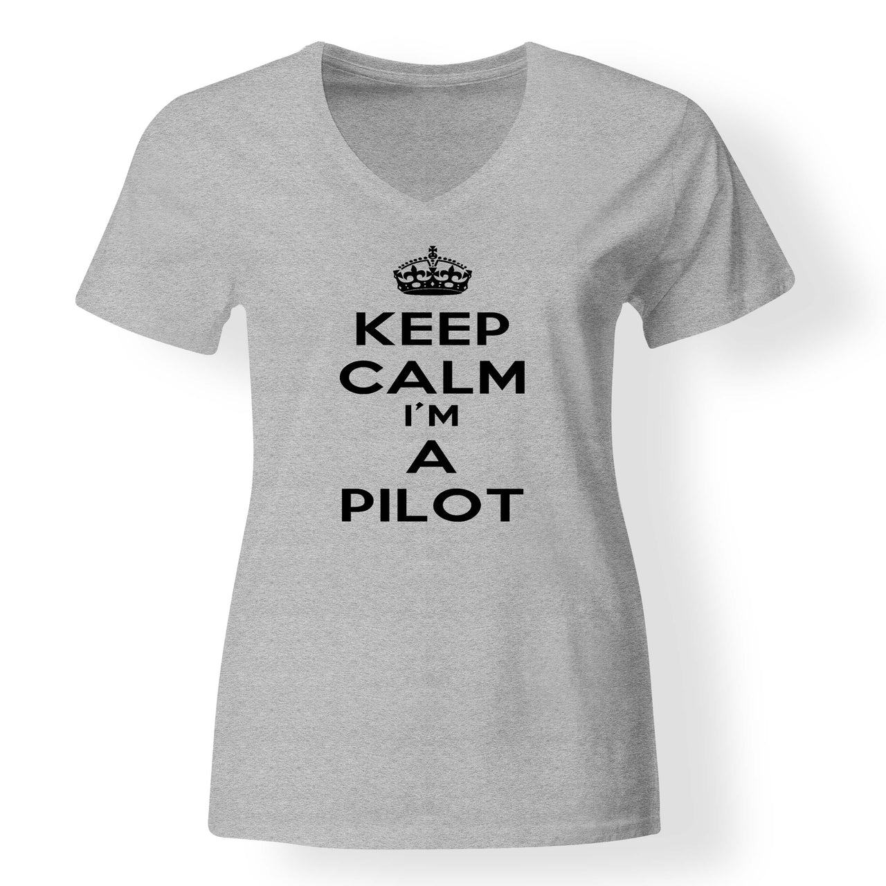 Keep Calm I'm a Pilot Designed V-Neck T-Shirts