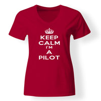 Thumbnail for Keep Calm I'm a Pilot Designed V-Neck T-Shirts