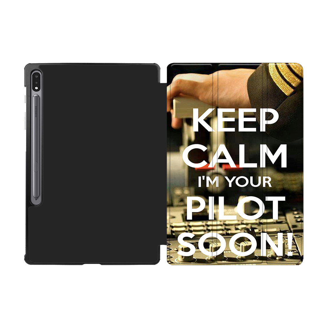 Keep Calm I'm your Pilot Soon Designed Samsung Tablet Cases