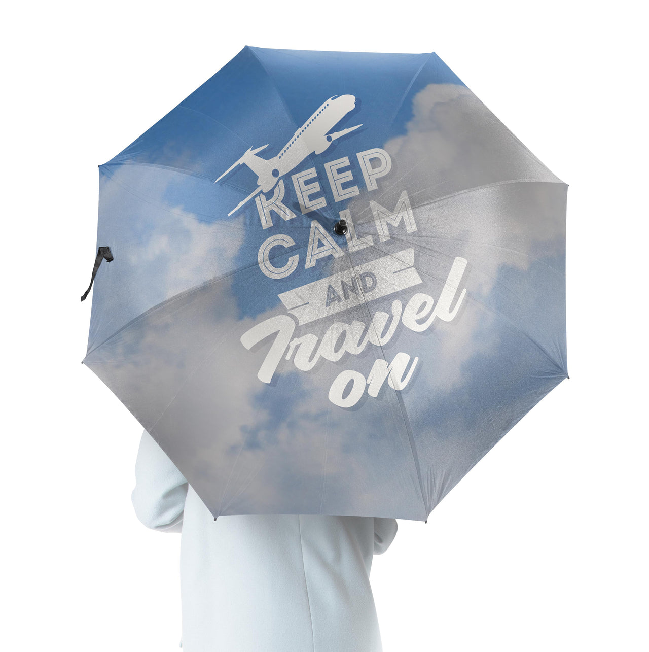 Keep Calm and Travel On Designed Umbrella