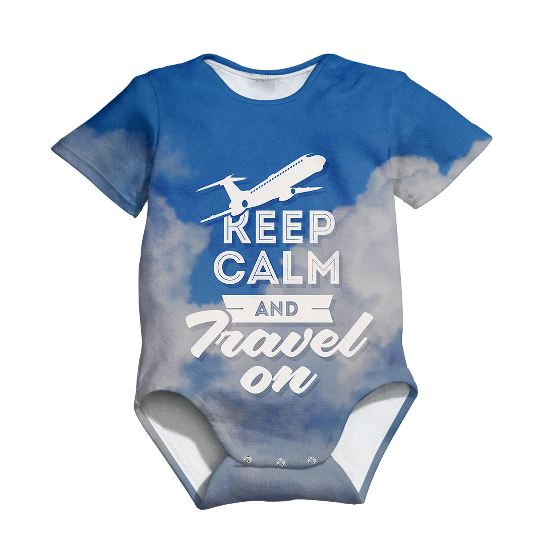 Keep Calm and Travel On Designed 3D Baby Bodysuits