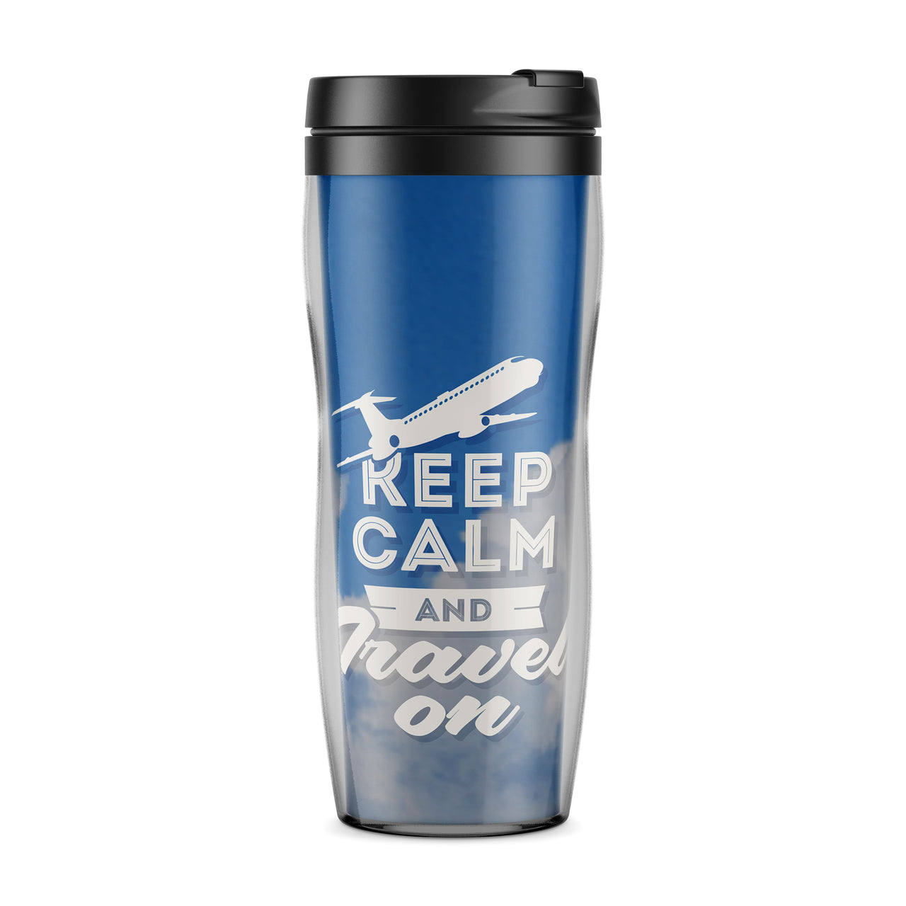 Keep Calm and Travel On Designed Travel Mugs