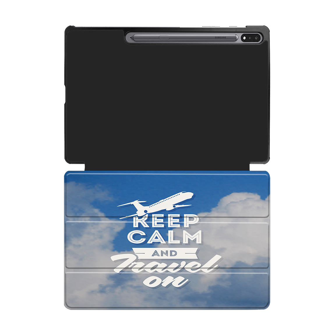 Keep Calm and Travel On Designed Samsung Tablet Cases