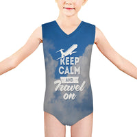 Thumbnail for Keep Calm and Travel On Designed Kids Swimsuit