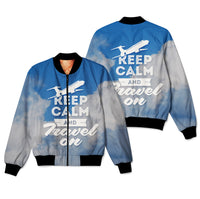 Thumbnail for Keep Calm and Travel On Designed 3D Pilot Bomber Jackets