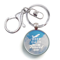 Thumbnail for Keep Calm and Travel On Designed Circle Key Chains