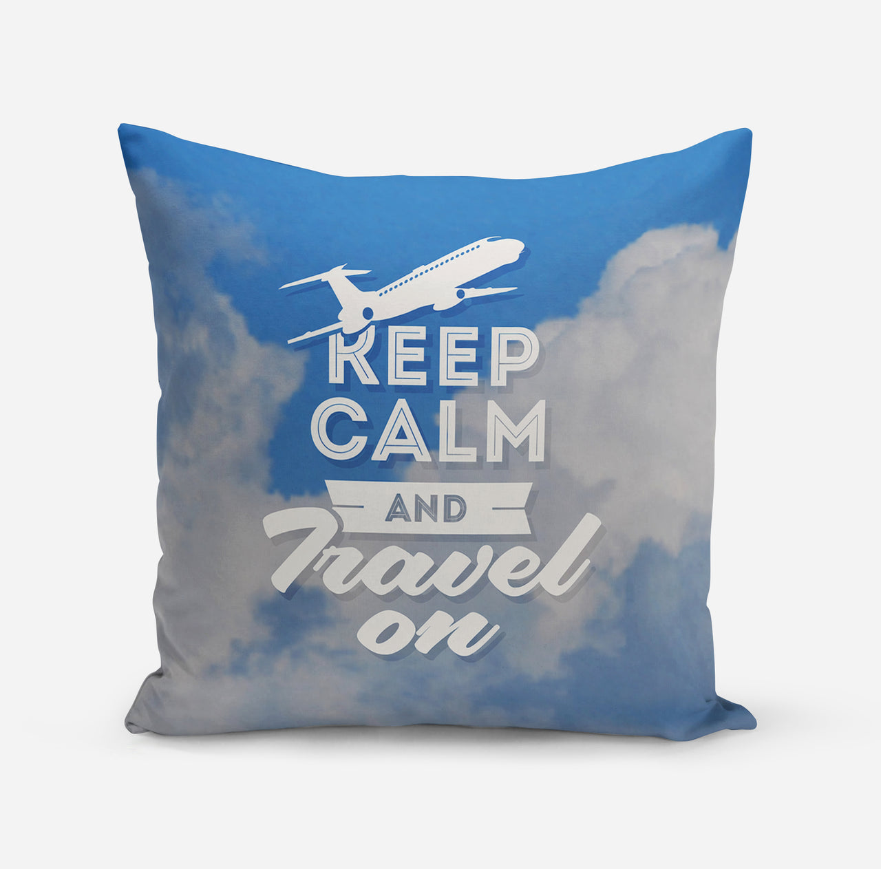 Keep Calm and Travel On Designed Pillows