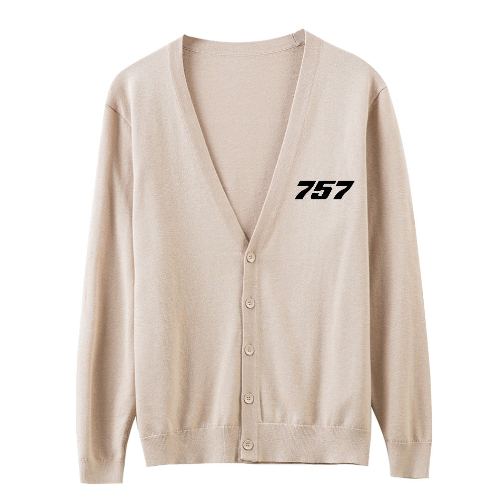 757 Flat Text Designed Cardigan Sweaters