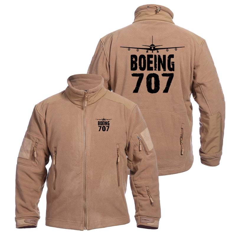 Boeing 707 & Plane Designed Fleece Military Jackets (Customizable)