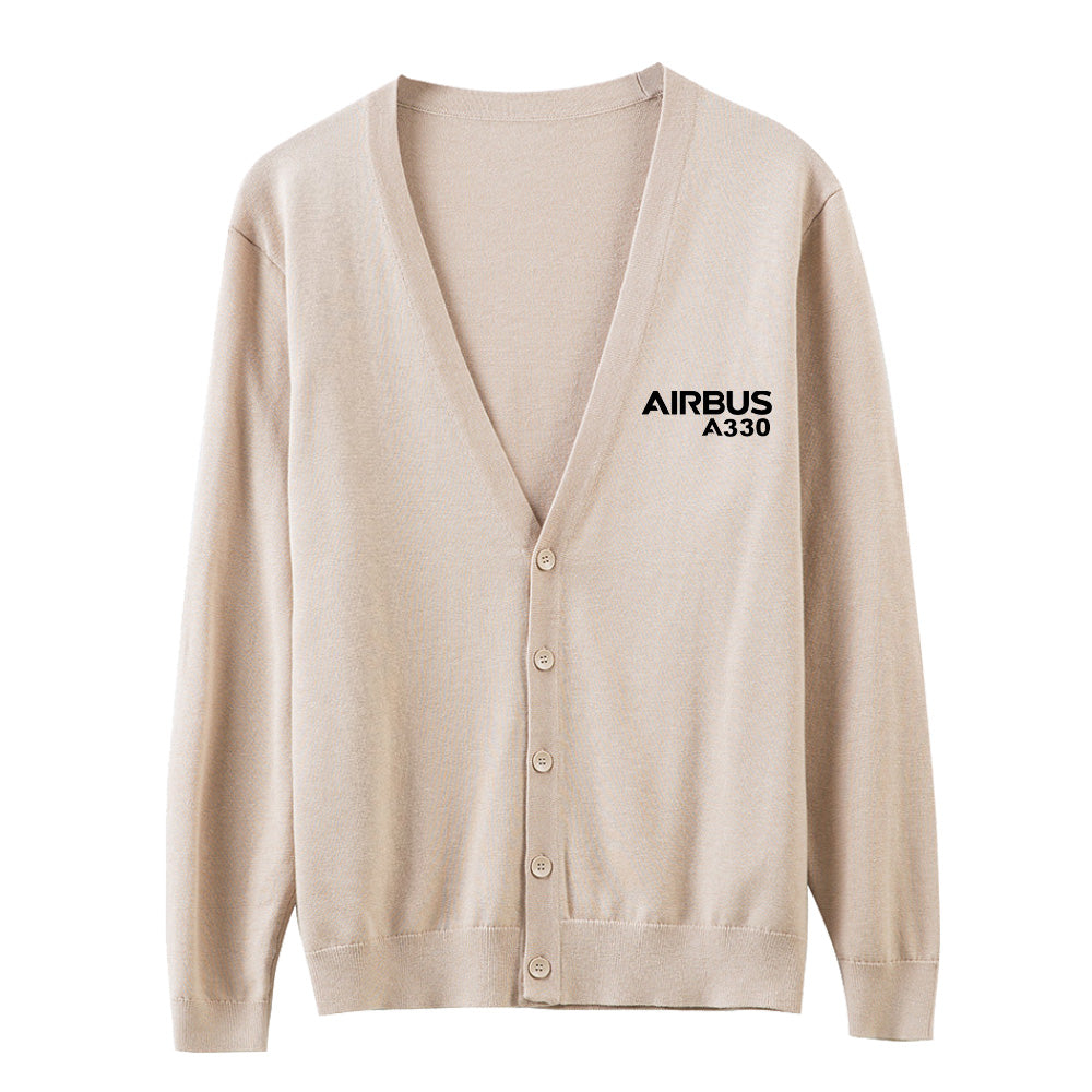 Airbus A330 & Text Designed Cardigan Sweaters