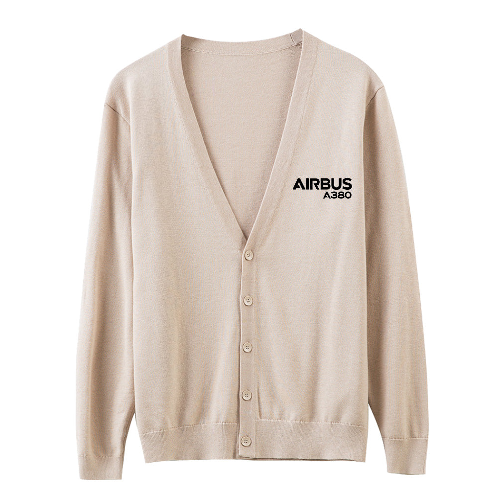 Airbus A380 & Text Designed Cardigan Sweaters