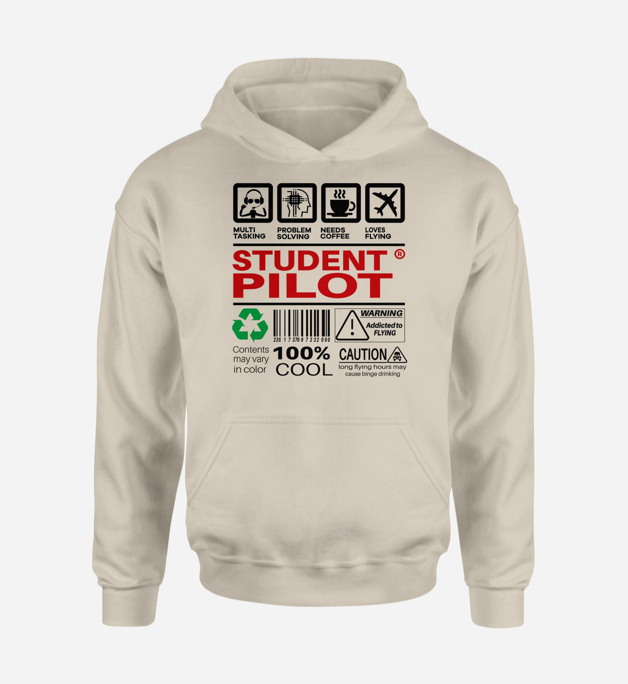 Student Pilot Label Designed Hoodies