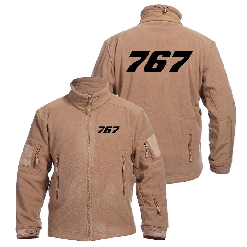 767 Flat Text Designed Fleece Military Jackets (Customizable)