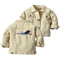 Thumbnail for Multicolor Airplane Designed Children Denim Jackets