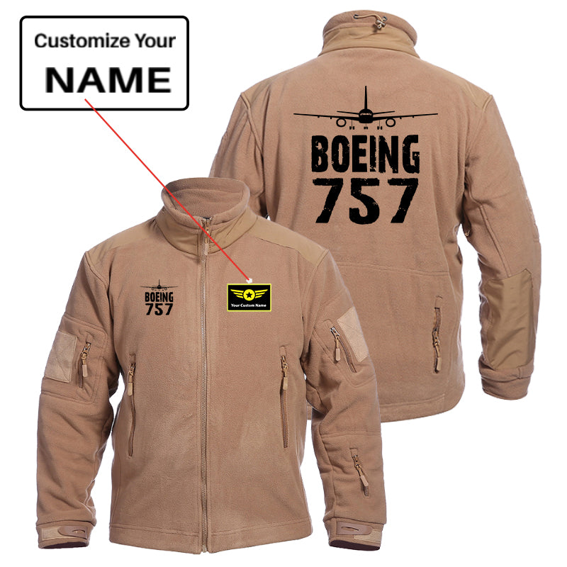 Boeing 757 & Plane Designed Fleece Military Jackets (Customizable)