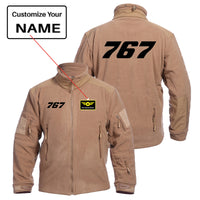 Thumbnail for 767 Flat Text Designed Fleece Military Jackets (Customizable)