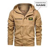 Thumbnail for Gulfstream & Text Designed Cotton Jackets