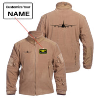 Thumbnail for Boeing 747 Silhouette Designed Fleece Military Jackets (Customizable)
