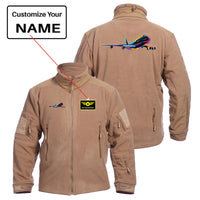 Thumbnail for Multicolor Airplane Designed Fleece Military Jackets (Customizable)