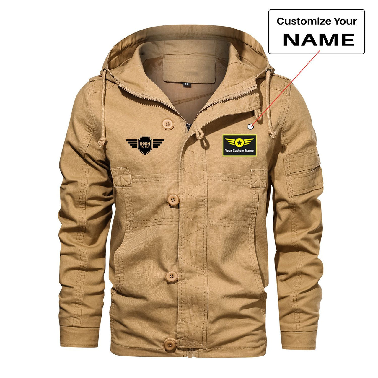 Born To Fly & Badge Designed Cotton Jackets