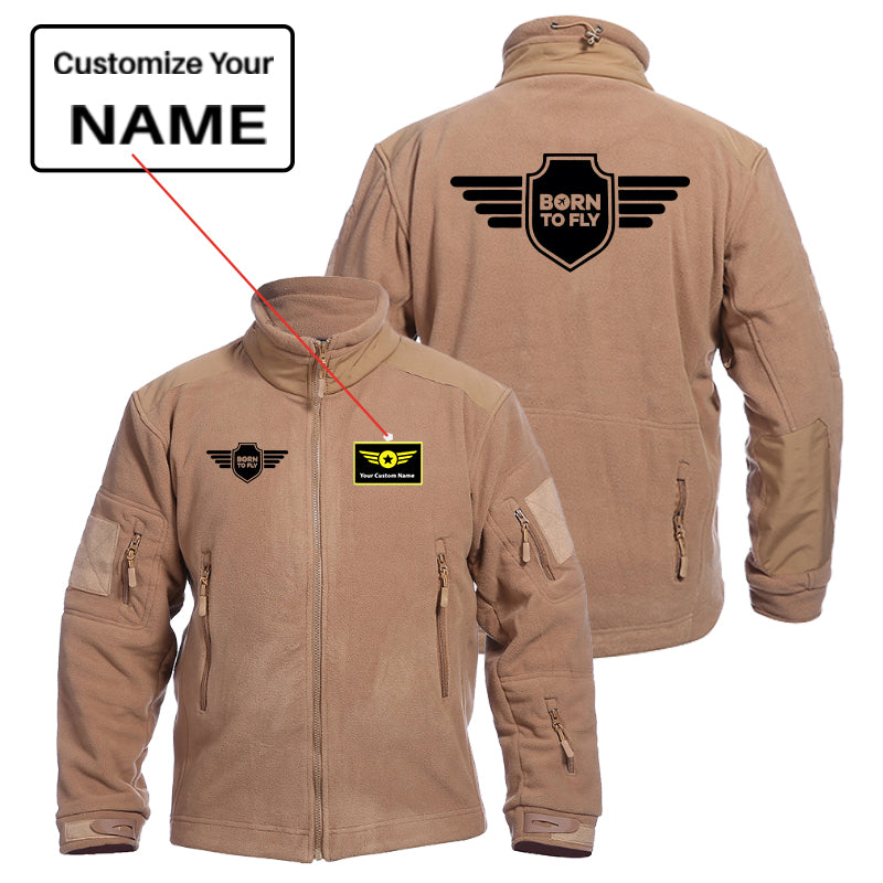 Born To Fly & Badge Designed Fleece Military Jackets (Customizable)
