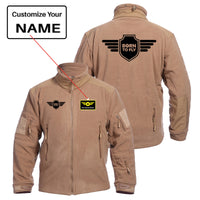Thumbnail for Born To Fly & Badge Designed Fleece Military Jackets (Customizable)