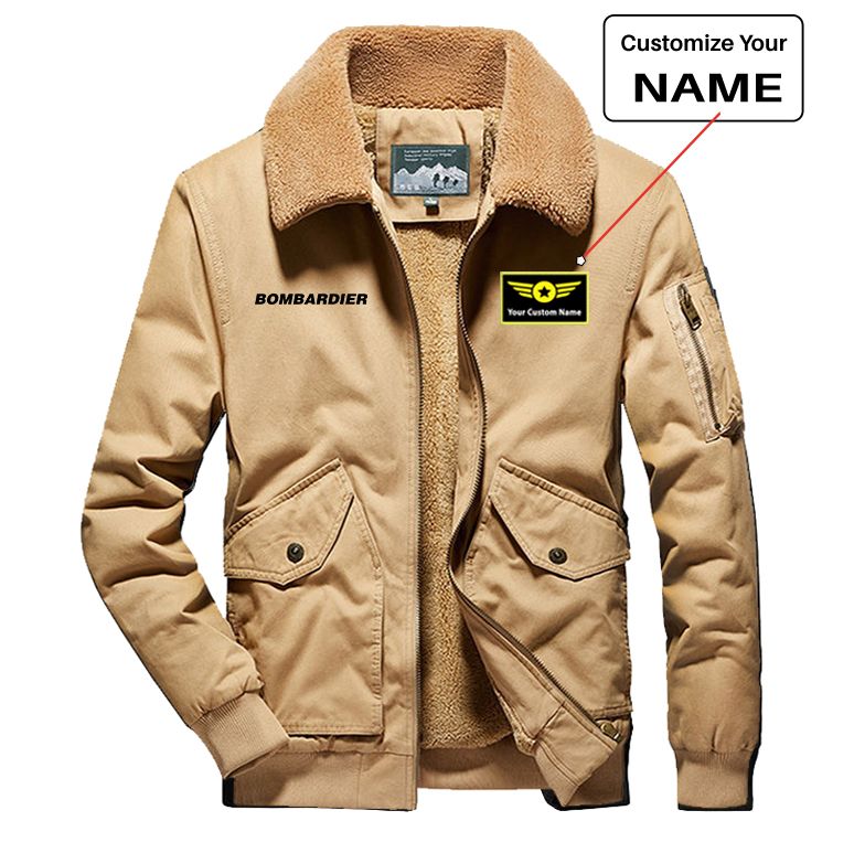 Bombardier & Text Designed Thick Bomber Jackets