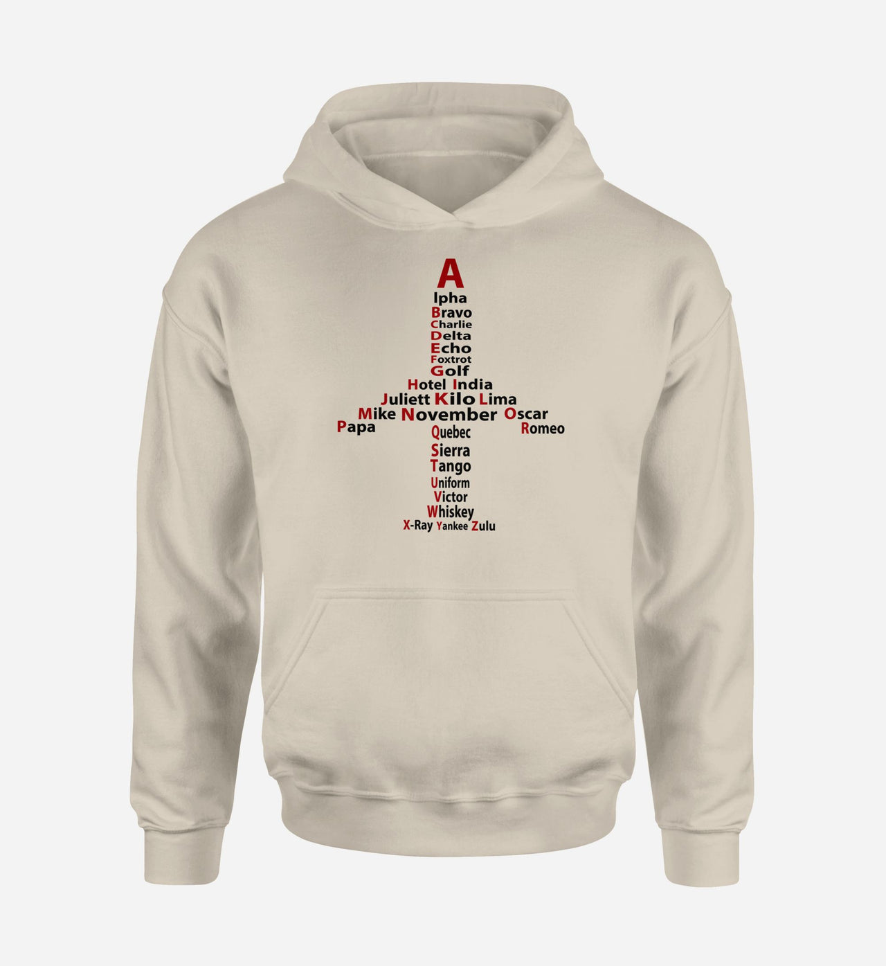 Airplane Shape Aviation Alphabet Designed Hoodies