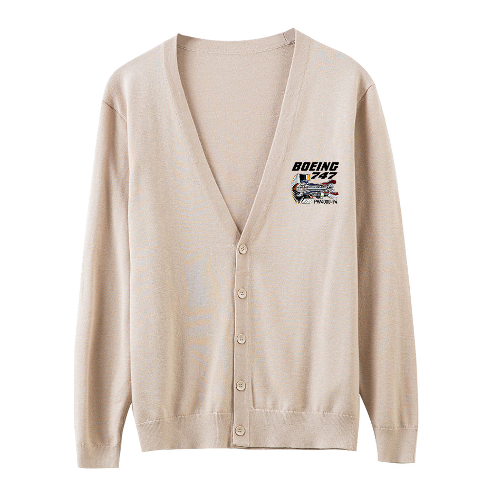 Boeing 747 & PW4000-94 Engine Designed Cardigan Sweaters