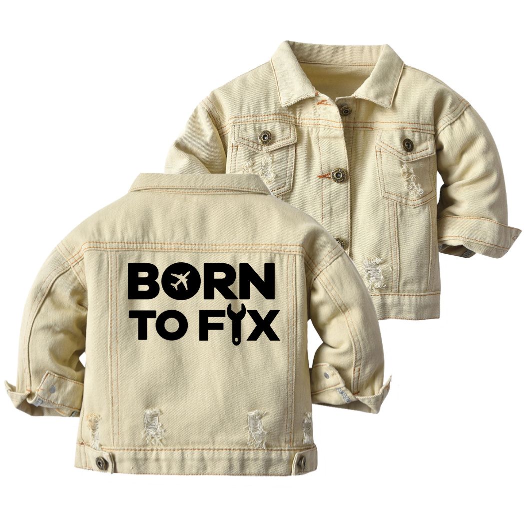 Born To Fix Airplanes Designed Children Denim Jackets