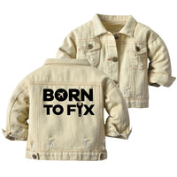 Thumbnail for Born To Fix Airplanes Designed Children Denim Jackets
