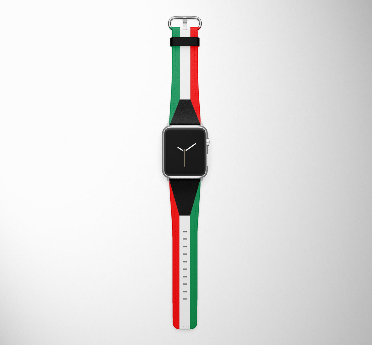 Kuwait Flag Designed Leather Apple Watch Straps