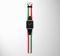 Thumbnail for Kuwait Flag Designed Leather Apple Watch Straps