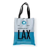 Thumbnail for LAX - Los Angles Airport Tag Designed Tote Bags