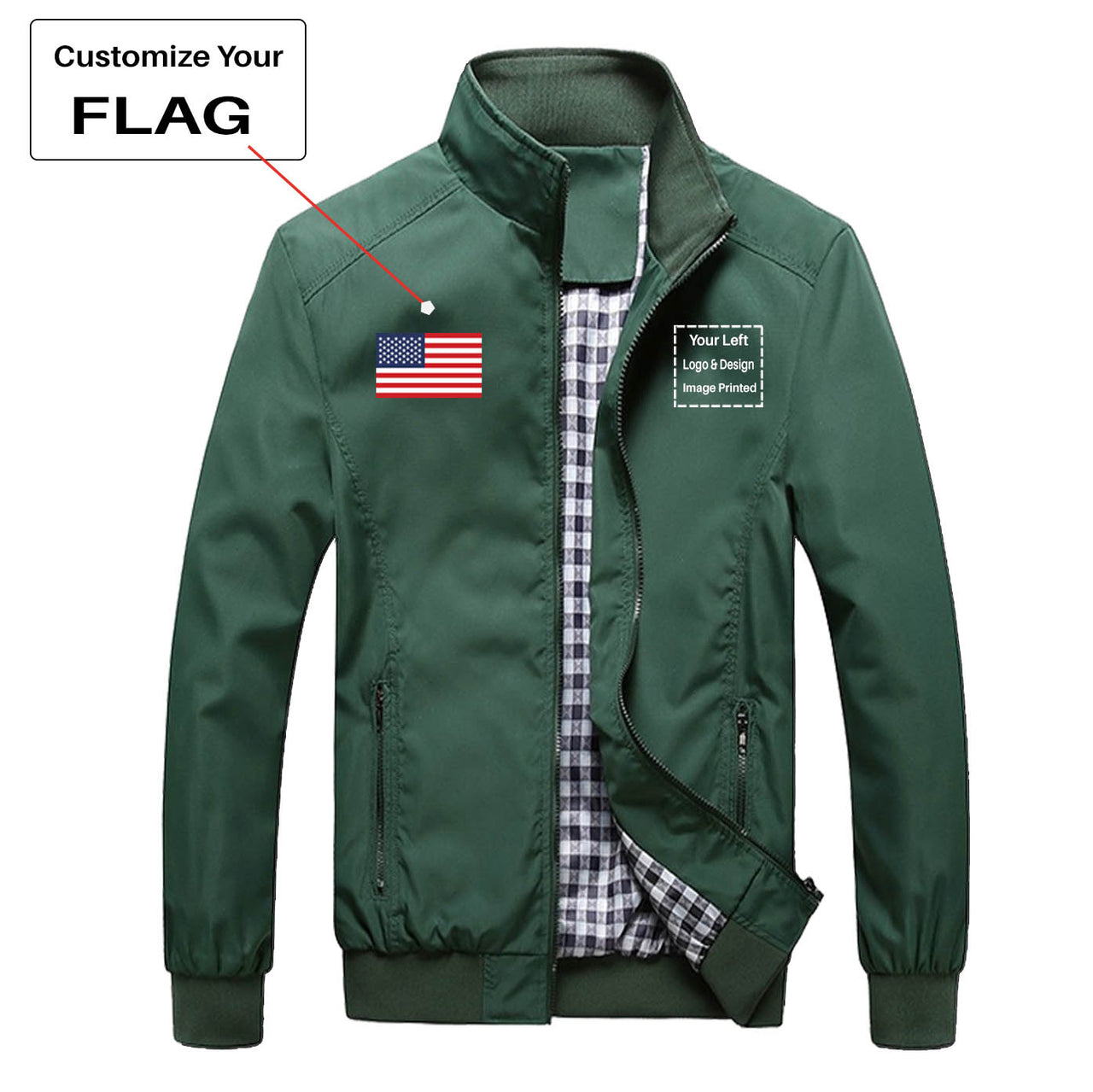 Custom FLAG & DESIGN/LOGO Designed Stylish Jackets