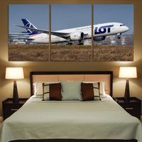 Thumbnail for LOT Polish Airlines Boeing 787 Printed Canvas Posters (3 Pieces) Aviation Shop 