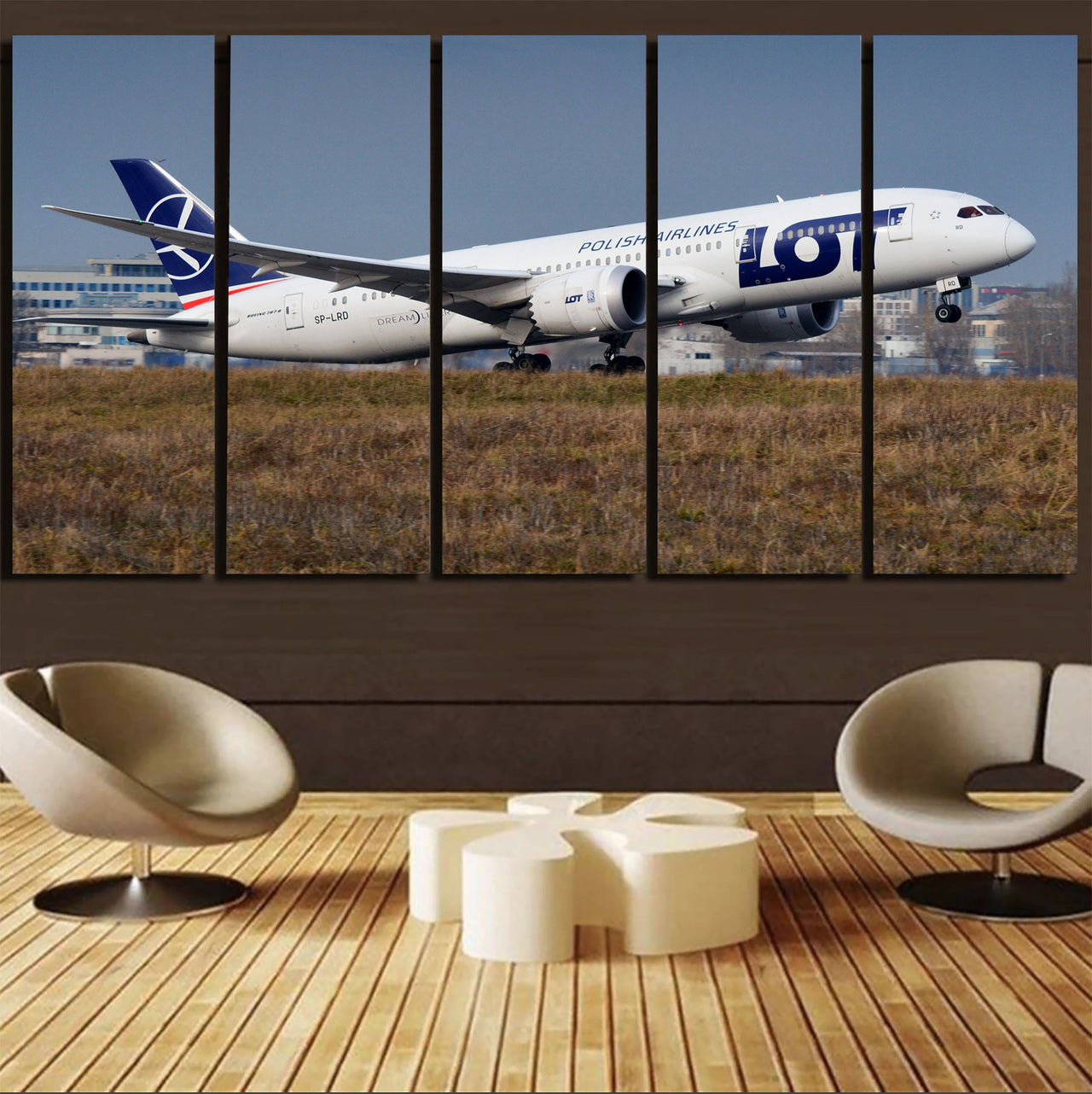 LOT Polish Airlines Boeing 787 Printed Canvas Prints (5 Pieces) Aviation Shop 