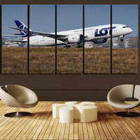 Thumbnail for LOT Polish Airlines Boeing 787 Printed Canvas Prints (5 Pieces) Aviation Shop 