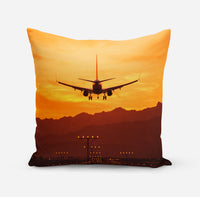Thumbnail for Landing Aircraft During Sunset Designed Pillows