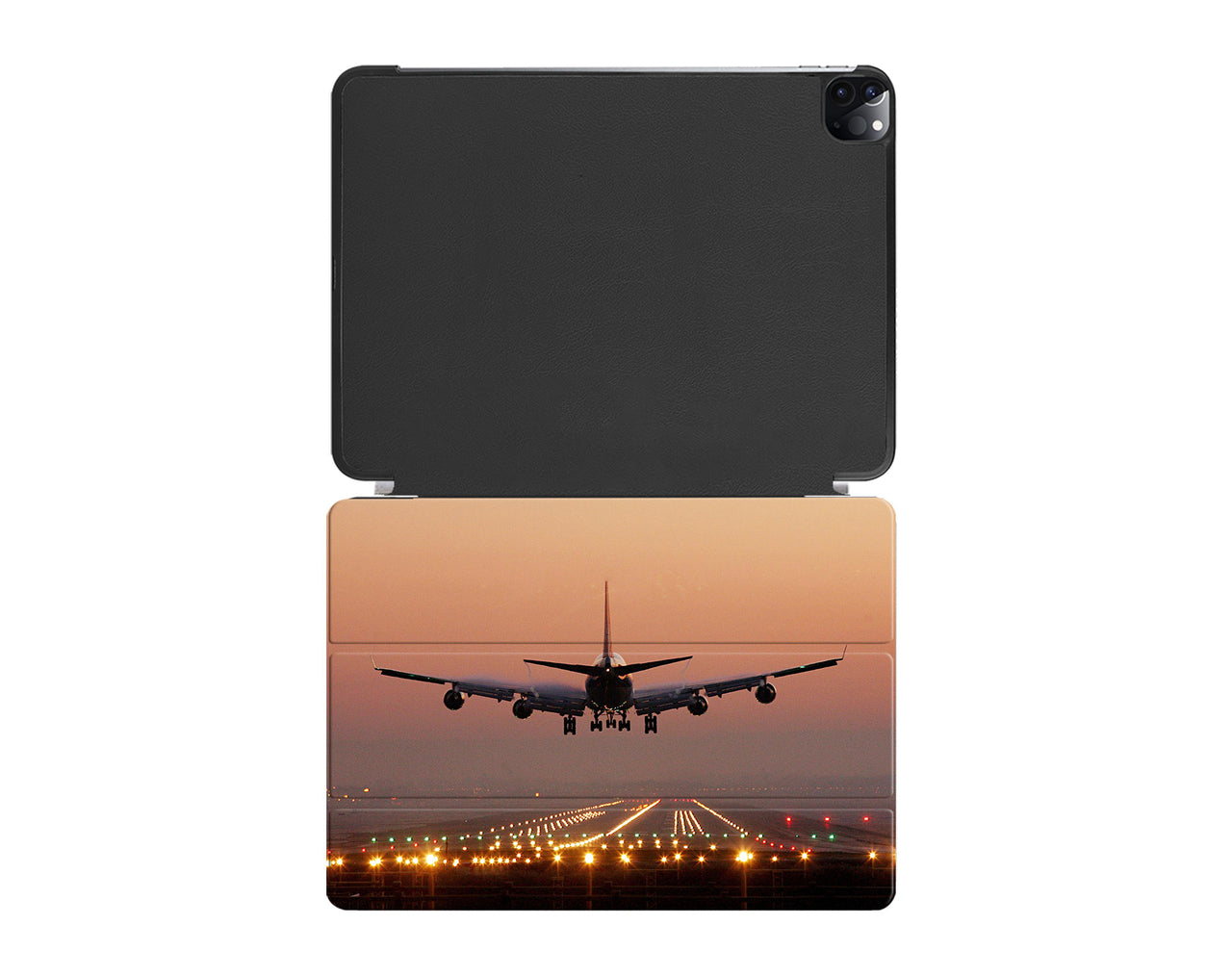 Landing Boeing 747 During Sunset Designed iPad Cases