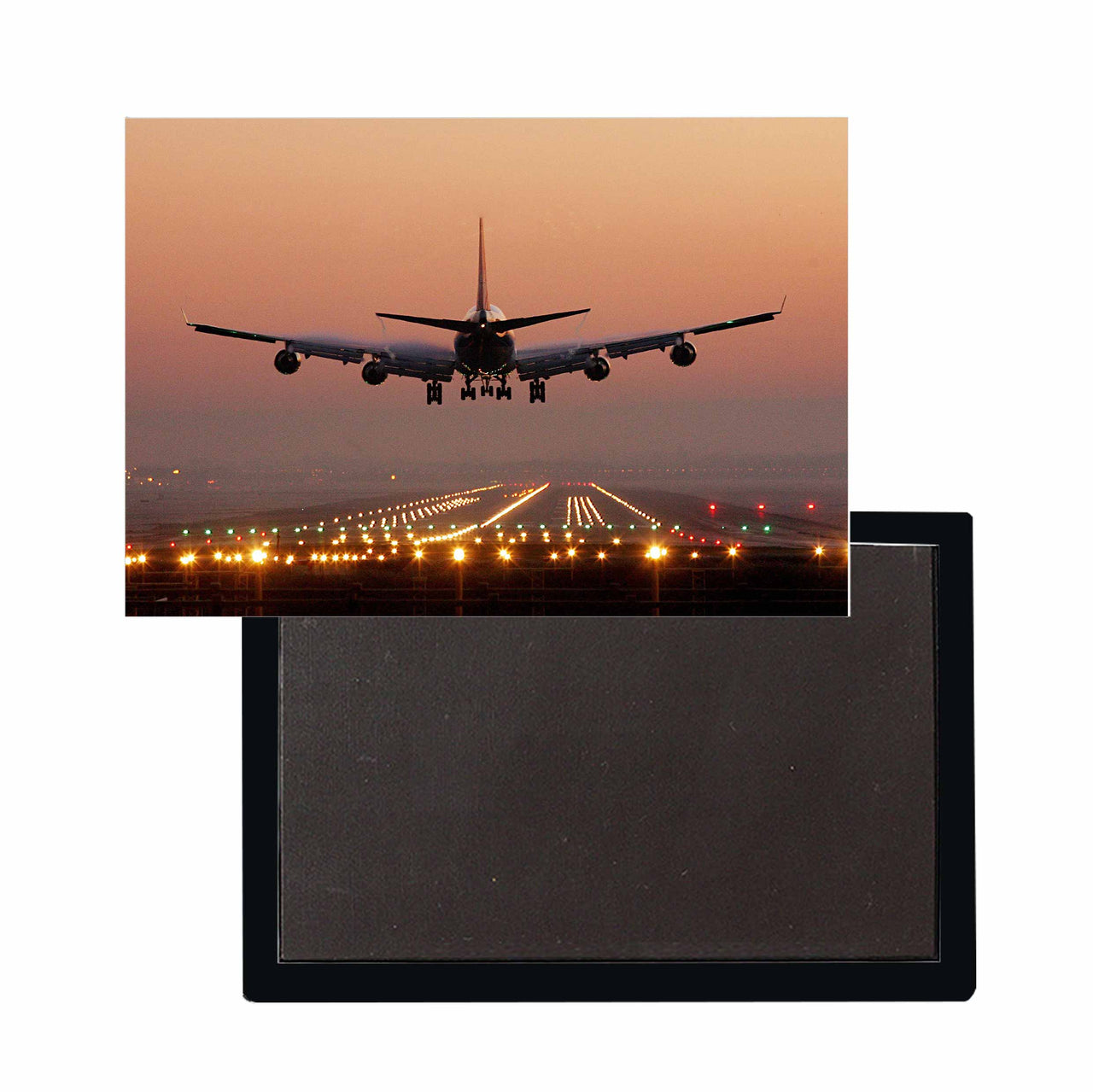 Landing Boeing 747 During Sunset Designed Magnets