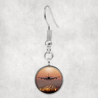 Thumbnail for Landing Boeing 747 During Sunset Designed Earrings